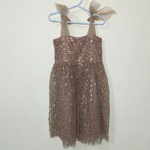Noralee Maura Sequin + Tulle Dress Mocha Easter Flower Girl NEW Girls Size 8
